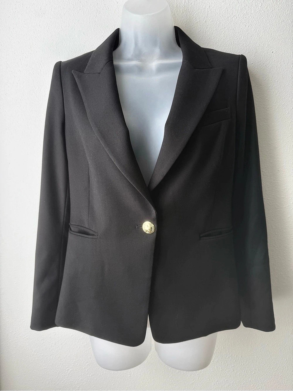 Lini Black Blazer Size 2 Gold Crest Buttons